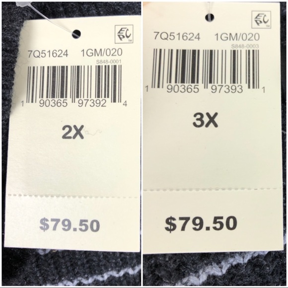 •LUCKY BRAND• Gray Striped Cold Shoulder Sweater - Picture 8 of 8